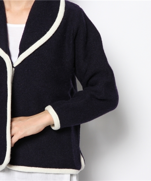 BEAMS BOY（ビームスボーイ）の「ROBERT MACKIE×BEAMS BOY / ウール ショールジャケット（テーラードジャケット・レディース・ナチュラル/ピンク/ネイビー・ONE SIZE）」の9枚目の写真