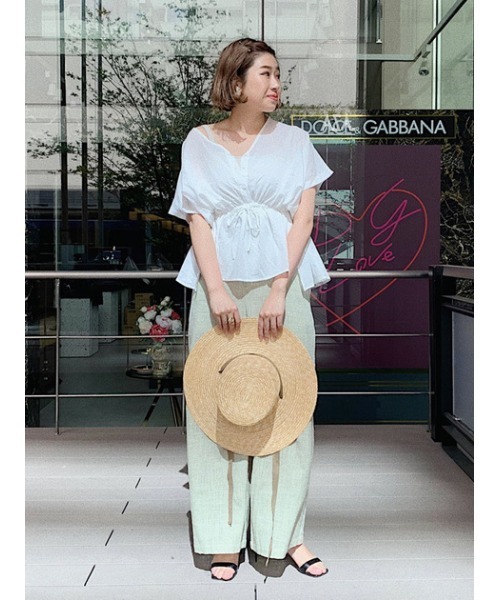 AZUL by moussy（アズールバイマウジー）の「RIBBON BOATER HAT/リボンボーダーハット（ハット・レディース・ベージュ/ブラック・FREE）」の19枚目の写真