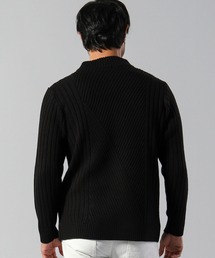 新品▼テットオム TETE HOMME▼立衿長袖リブストライプシャツ(M)