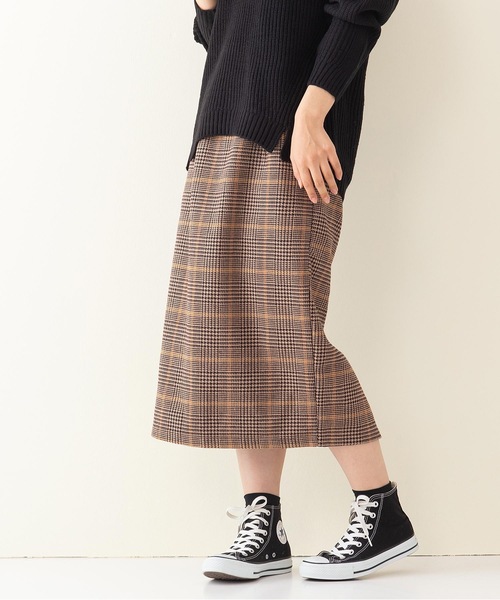 INNOCENT BLUE(イノセントブルー)の「【INNOCENT BLUE/イノセントブルー】フェイクウールチェックタイトスカート ミディアムレングス ウエストゴム仕様 セットアップ対応品番(スカート・レディース・ベージュ/オフホワイト/オレンジ・MEDIUM)」の14枚目の写真