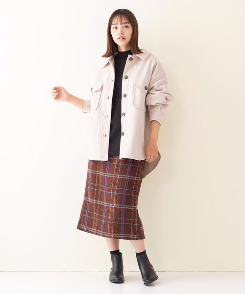 INNOCENT BLUE(イノセントブルー)の「【INNOCENT BLUE/イノセントブルー】フェイクウールチェックタイトスカート ミディアムレングス ウエストゴム仕様 セットアップ対応品番(スカート・レディース・ベージュ/オフホワイト/オレンジ・MEDIUM)」の17枚目の写真