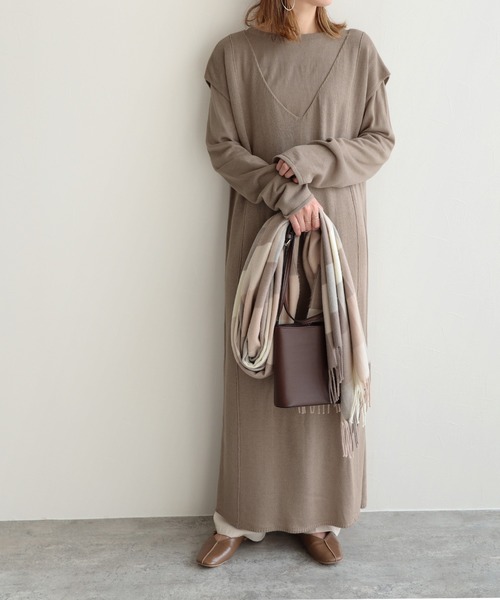 reca（レカ）の「ショートプルオーバー×ノースリワンピース セットアップ（ワンピース・レディース・ブラック/ライトベージュ/モカ/ダークブラウン・M）」の3枚目の写真