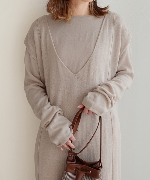 reca（レカ）の「ショートプルオーバー×ノースリワンピース セットアップ（ワンピース・レディース・ブラック/ライトベージュ/モカ/ダークブラウン・M）」の14枚目の写真