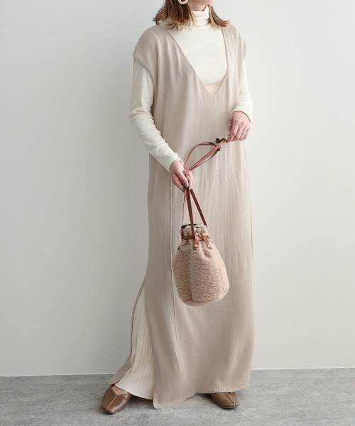 reca（レカ）の「ショートプルオーバー×ノースリワンピース セットアップ（ワンピース・レディース・ブラック/ライトベージュ/モカ/ダークブラウン・M）」の20枚目の写真