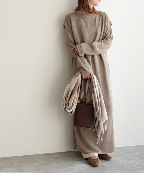 reca（レカ）の「ショートプルオーバー×ノースリワンピース セットアップ（ワンピース・レディース・ブラック/ライトベージュ/モカ/ダークブラウン・M）」の21枚目の写真