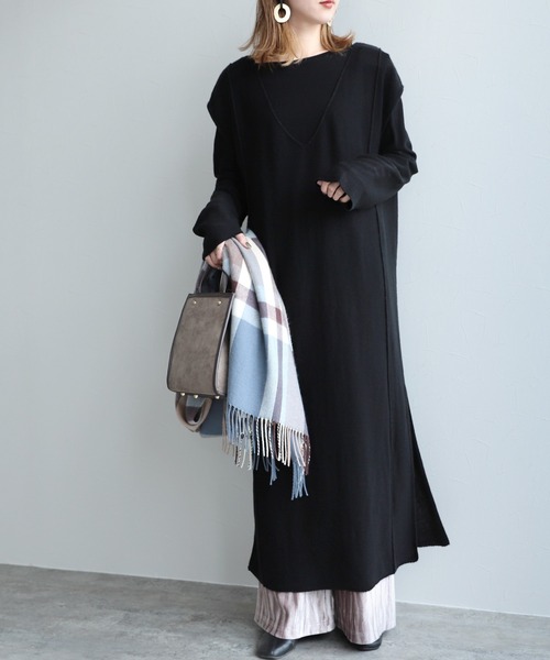 reca（レカ）の「ショートプルオーバー×ノースリワンピース セットアップ（ワンピース・レディース・ブラック/ライトベージュ/モカ/ダークブラウン・M）」の6枚目の写真