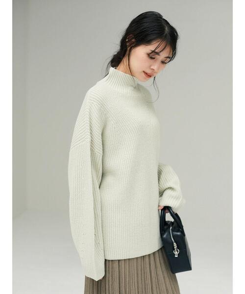 CRAFT STANDARD BOUTIQUE（クラフトスタンダードブティック）の「ボトルネック片畔ニットプルオーバー　●＊（ニット/セーター・レディース・ダークブラウン/オフホワイト/サックスブルー/モカ・M/L）」の5枚目の写真