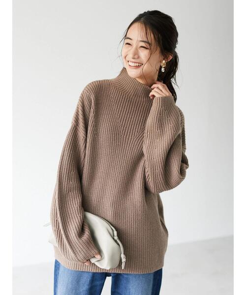 CRAFT STANDARD BOUTIQUE（クラフトスタンダードブティック）の「ボトルネック片畔ニットプルオーバー　●＊（ニット/セーター・レディース・ダークブラウン/オフホワイト/サックスブルー/モカ・M/L）」の6枚目の写真