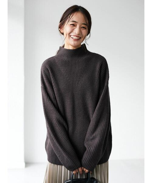 CRAFT STANDARD BOUTIQUE（クラフトスタンダードブティック）の「ボトルネック片畔ニットプルオーバー　●＊（ニット/セーター・レディース・ダークブラウン/オフホワイト/サックスブルー/モカ・M/L）」の7枚目の写真