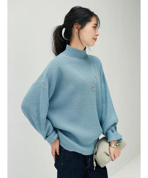 CRAFT STANDARD BOUTIQUE（クラフトスタンダードブティック）の「ボトルネック片畔ニットプルオーバー　●＊（ニット/セーター・レディース・ダークブラウン/オフホワイト/サックスブルー/モカ・M/L）」の8枚目の写真