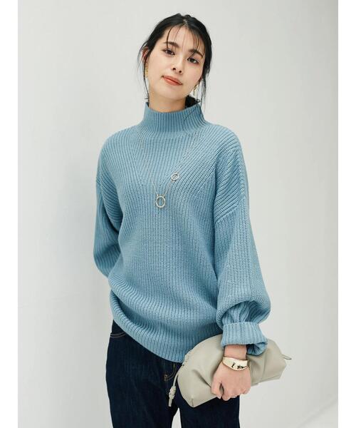 CRAFT STANDARD BOUTIQUE（クラフトスタンダードブティック）の「ボトルネック片畔ニットプルオーバー　●＊（ニット/セーター・レディース・ダークブラウン/オフホワイト/サックスブルー/モカ・M/L）」の11枚目の写真