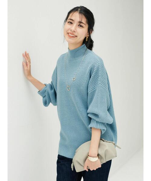 CRAFT STANDARD BOUTIQUE（クラフトスタンダードブティック）の「ボトルネック片畔ニットプルオーバー　●＊（ニット/セーター・レディース・ダークブラウン/オフホワイト/サックスブルー/モカ・M/L）」の12枚目の写真