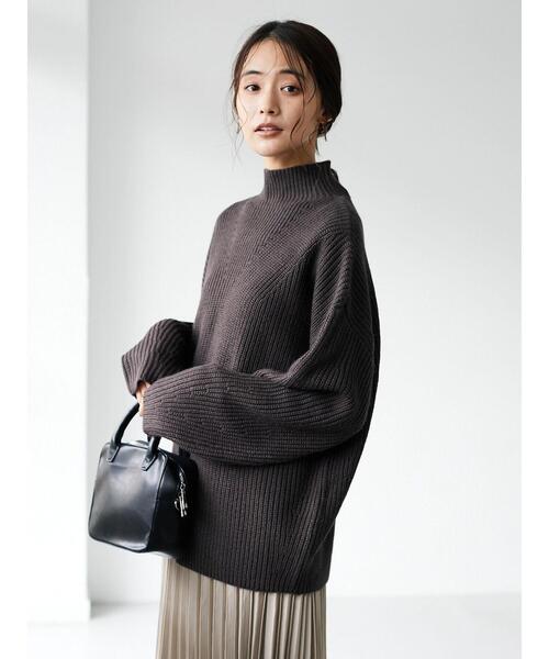 CRAFT STANDARD BOUTIQUE（クラフトスタンダードブティック）の「ボトルネック片畔ニットプルオーバー　●＊（ニット/セーター・レディース・ダークブラウン/オフホワイト/サックスブルー/モカ・M/L）」の2枚目の写真