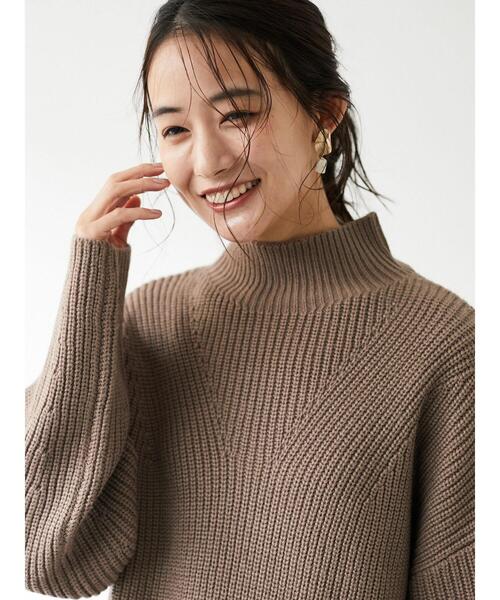 CRAFT STANDARD BOUTIQUE（クラフトスタンダードブティック）の「ボトルネック片畔ニットプルオーバー　●＊（ニット/セーター・レディース・ダークブラウン/オフホワイト/サックスブルー/モカ・M/L）」の3枚目の写真