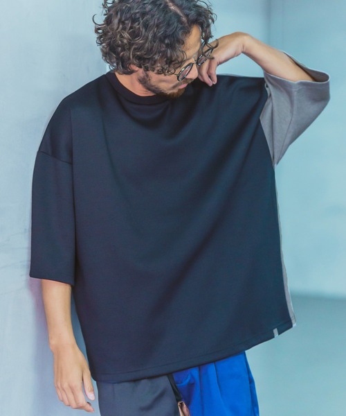 ANGENEHM(アンゲネーム)の「mt6983-Cardboard Knit Switch Big Cut sew (MADE IN JAPAN) カットソー(Tシャツ/カットソー・メンズ・ホワイト/ブラック/ベージュ/ネイビー・M/L)」の4枚目の写真