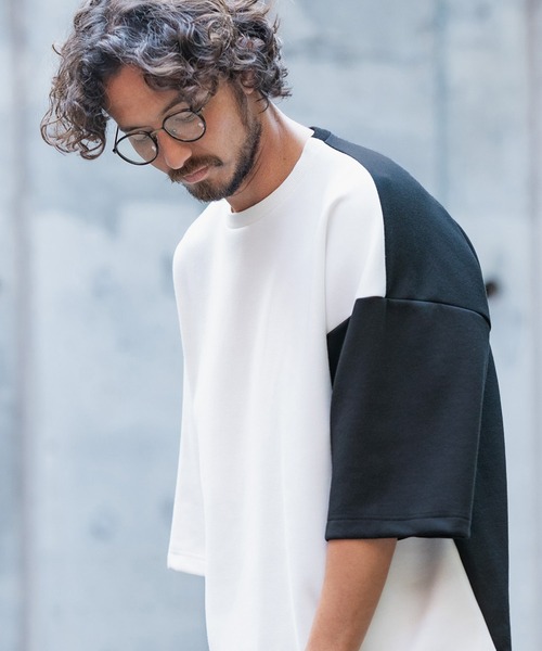 ANGENEHM(アンゲネーム)の「mt6983-Cardboard Knit Switch Big Cut sew (MADE IN JAPAN) カットソー(Tシャツ/カットソー・メンズ・ホワイト/ブラック/ベージュ/ネイビー・M/L)」の6枚目の写真