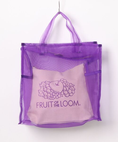 FRUIT OF THE LOOM(フルーツオブザルーム)の「【FRUIT OF THE LOOM】FTL SEE THROUGH BST BAG M(トートバッグ・レディース・オレンジ/グリーン/ホワイト/パープル・FREE)」の4枚目の写真