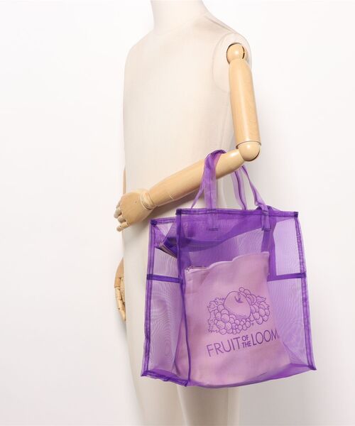 FRUIT OF THE LOOM(フルーツオブザルーム)の「【FRUIT OF THE LOOM】FTL SEE THROUGH BST BAG M(トートバッグ・レディース・オレンジ/グリーン/ホワイト/パープル・FREE)」の9枚目の写真