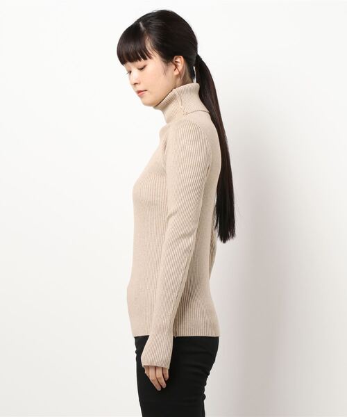 FRP（エフアールピー）の「ニットトップス　レディース無地カットソー/長袖タイトプルオーバータートル（ニット/セーター・レディース・グレー/ベージュ/ブラック/ネイビー・FREE）」の14枚目の写真