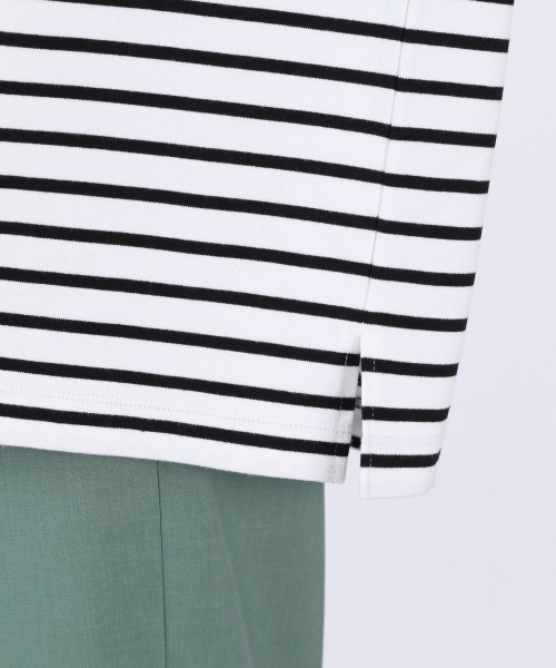 LOWRYS FARM（ローリーズファーム）の「ＵＳＡボーダーＬＳ　932277（Tシャツ/カットソー・レディース・ブラック/グリーン/ネイビー/イエロー/ピンク・FREE）」の10枚目の写真