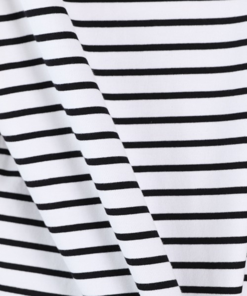 LOWRYS FARM（ローリーズファーム）の「ＵＳＡボーダーＬＳ　932277（Tシャツ/カットソー・レディース・ブラック/グリーン/ネイビー/イエロー/ピンク・FREE）」の7枚目の写真