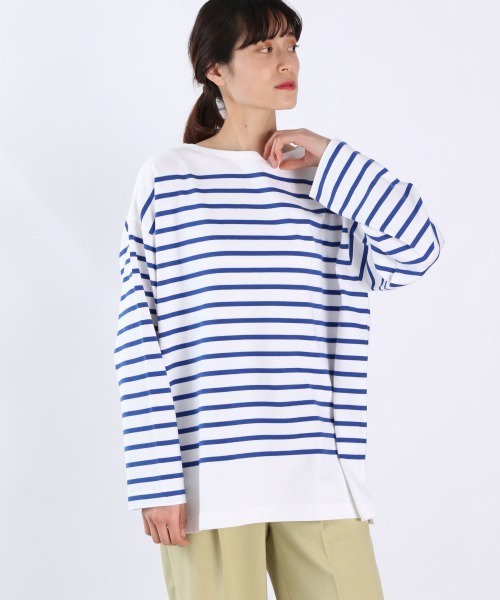 LOWRYS FARM（ローリーズファーム）の「ＵＳＡボーダーＬＳ　932277（Tシャツ/カットソー・レディース・ブラック/グリーン/ネイビー/イエロー/ピンク・FREE）」の20枚目の写真