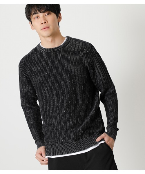 セール Honeycomb Stone Wash Knit ハニカムストーンウォッシュニット ニット セーター Azul By Moussy アズール バイマウジー のファッション通販 Zozotown