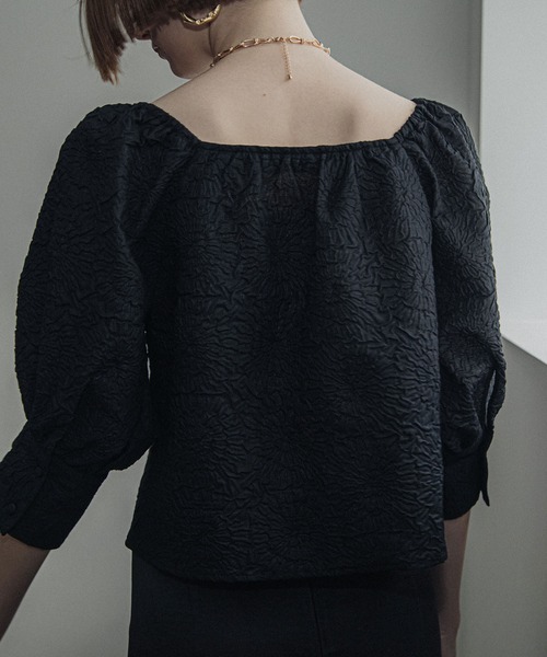 ACCL（エーシーシーエル）の「アートピケボリュームブラウス（シャツ/ブラウス・レディース・ホワイト/ブラック・FREE）」の15枚目の写真