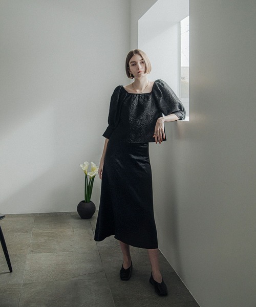 ACCL（エーシーシーエル）の「アートピケボリュームブラウス（シャツ/ブラウス・レディース・ホワイト/ブラック・FREE）」の6枚目の写真