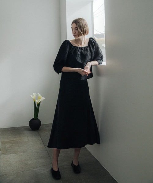 ACCL（エーシーシーエル）の「アートピケボリュームブラウス（シャツ/ブラウス・レディース・ホワイト/ブラック・FREE）」の9枚目の写真