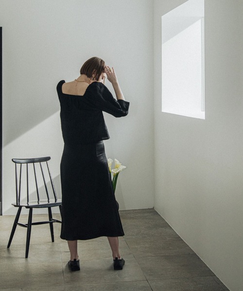 ACCL（エーシーシーエル）の「アートピケボリュームブラウス（シャツ/ブラウス・レディース・ホワイト/ブラック・FREE）」の4枚目の写真