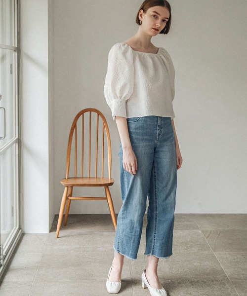 ACCL（エーシーシーエル）の「アートピケボリュームブラウス（シャツ/ブラウス・レディース・ホワイト/ブラック・FREE）」の12枚目の写真