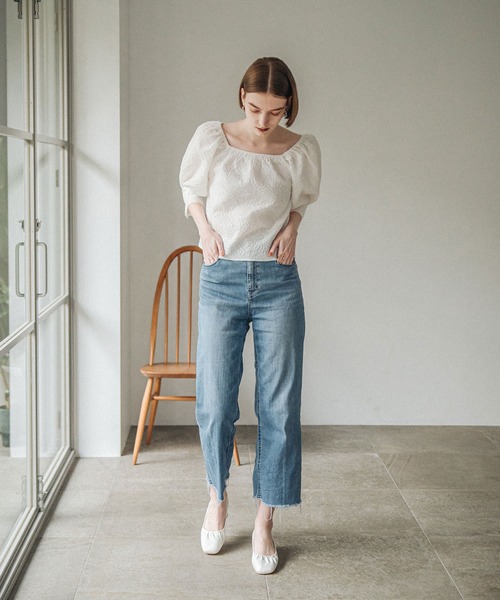 ACCL（エーシーシーエル）の「アートピケボリュームブラウス（シャツ/ブラウス・レディース・ホワイト/ブラック・FREE）」の14枚目の写真