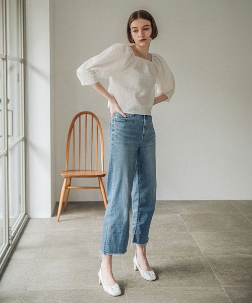 ACCL（エーシーシーエル）の「アートピケボリュームブラウス（シャツ/ブラウス・レディース・ホワイト/ブラック・FREE）」の17枚目の写真