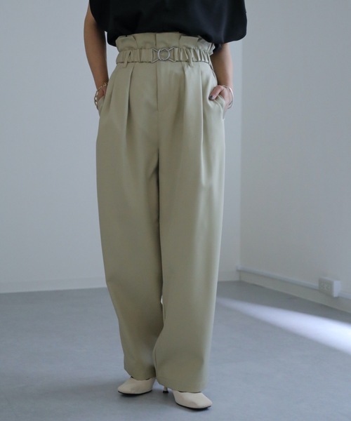 ap retro（アプレトロ）の「ビットベルトハイウエストバルーンパンツ【ZOZO限定商品】（その他パンツ・レディース・ブラック/ベージュ/カーキ/ライトグリーン/アイボリー・FREE）」の5枚目の写真