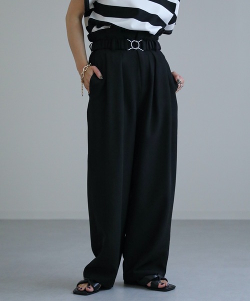 ap retro（アプレトロ）の「ビットベルトハイウエストバルーンパンツ【ZOZO限定商品】（その他パンツ・レディース・ブラック/ベージュ/カーキ/ライトグリーン/アイボリー・FREE）」の3枚目の写真