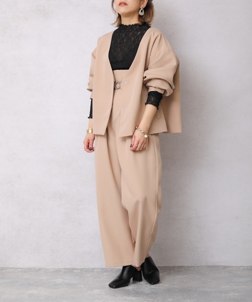 ap retro（アプレトロ）の「ビットベルトハイウエストバルーンパンツ【ZOZO限定商品】（その他パンツ・レディース・ブラック/ベージュ/カーキ/ライトグリーン/アイボリー・FREE）」の11枚目の写真