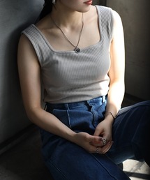 Fizz | 【Fizz/フィズ】　スクエアネック　カップ付きワイドリブタンクトップ(タンクトップ)