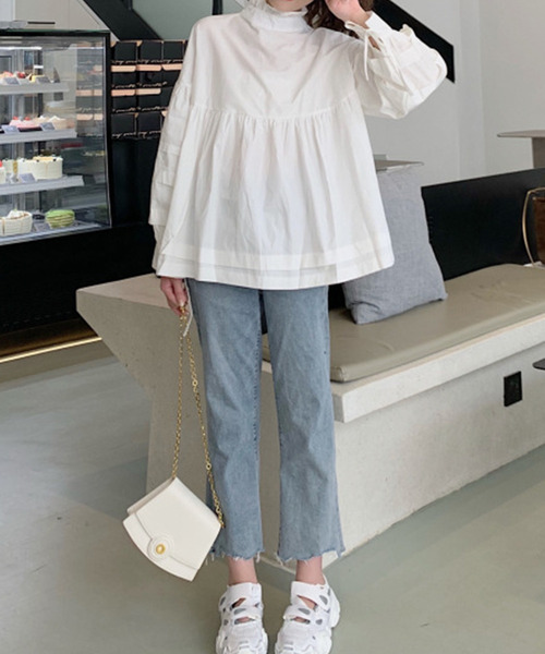 JUNOAH（ジュノア）の「バックリボンブラウス（シャツ/ブラウス・レディース・ホワイト/ブラック・FREE）」の6枚目の写真