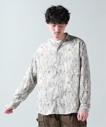 【GREIGE PATTERN /グレージュパターン】バンドカラーシャツ