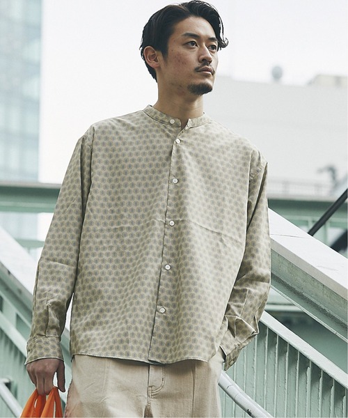JOURNAL STANDARD(ジャーナルスタンダード)の「【GREIGE PATTERN /グレージュパターン】バンドカラーシャツ(シャツ/ブラウス・メンズ・ナチュラル/ベージュ/ブラックミックス/ベージュ系その他/ブラック系その他/ブラック×ブラック・MEDIUM/LARGE/SMALL)」の6枚目の写真