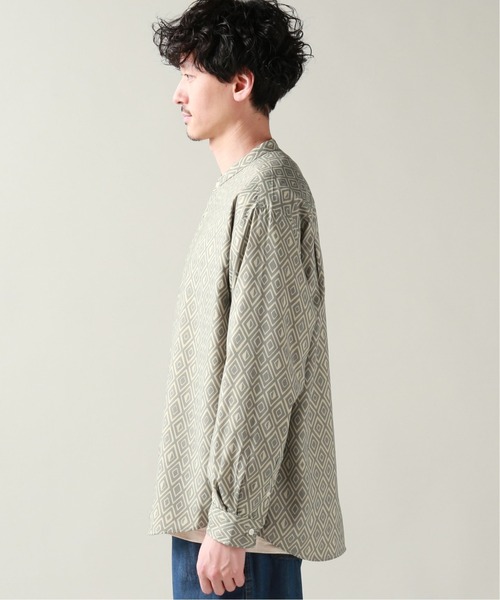 JOURNAL STANDARD(ジャーナルスタンダード)の「【GREIGE PATTERN /グレージュパターン】バンドカラーシャツ(シャツ/ブラウス・メンズ・ナチュラル/ベージュ/ブラックミックス/ベージュ系その他/ブラック系その他/ブラック×ブラック・MEDIUM/LARGE/SMALL)」の9枚目の写真