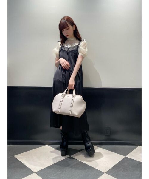 EATME - 新品 未使用 EATME ハイネックストライプブラウス EATME ハイネックブラウスレイヤードワンピース（グレー