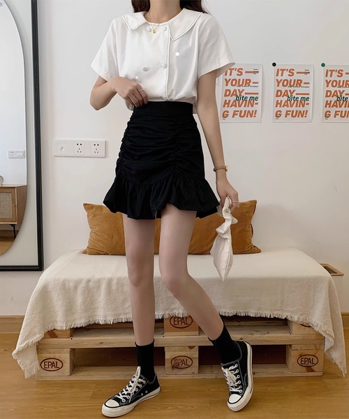 Miu Miu☆関税込☆ギャザー入りコットンポプリンミニスカート 210.jpg