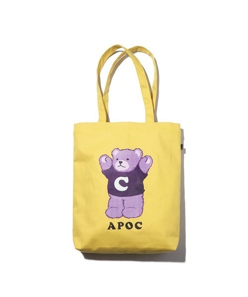 A PIECE OF CAKE(ピースオブケイク)の「『A PIECE OF CAKE/ピースオブケイク』Signature Bear Canvas Bag/シグネチャーベアーキャンバスバッグ(トートバッグ・レディース・ホワイト/ブラック/ネイビー/イエロー・FREE)」の4枚目の写真