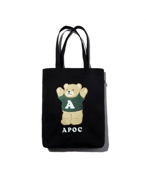 A PIECE OF CAKE(ピースオブケイク)の「『A PIECE OF CAKE/ピースオブケイク』Signature Bear Canvas Bag/シグネチャーベアーキャンバスバッグ(トートバッグ・レディース・ホワイト/ブラック/ネイビー/イエロー・FREE)」の2枚目の写真