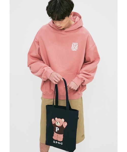 A PIECE OF CAKE(ピースオブケイク)の「『A PIECE OF CAKE/ピースオブケイク』Signature Bear Canvas Bag/シグネチャーベアーキャンバスバッグ(トートバッグ・レディース・ホワイト/ブラック/ネイビー/イエロー・FREE)」の13枚目の写真
