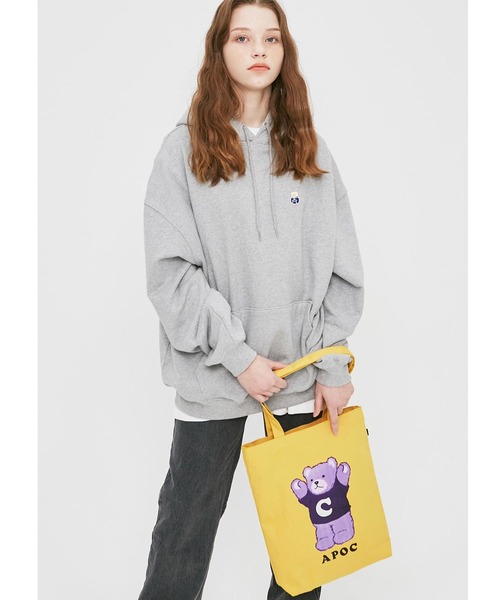 A PIECE OF CAKE(ピースオブケイク)の「『A PIECE OF CAKE/ピースオブケイク』Signature Bear Canvas Bag/シグネチャーベアーキャンバスバッグ(トートバッグ・レディース・ホワイト/ブラック/ネイビー/イエロー・FREE)」の17枚目の写真