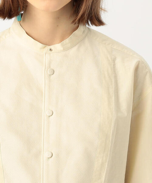 TOMORROWLAND （トゥモローランド）の「タッサーピケ ボザムシャツワンピース（ワンピース・レディース・ネイビー/イエロー/ライトベージュ・36）」の9枚目の写真