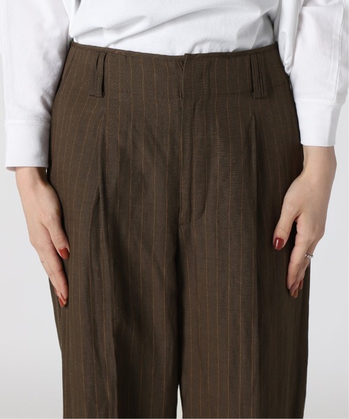 Spick & Span(スピックアンドスパン)の「ビスリネンタックストレートパンツ(ストライプ)◆(その他パンツ・レディース・ブラウン/アイボリー・40/34/38/36)」の21枚目の写真